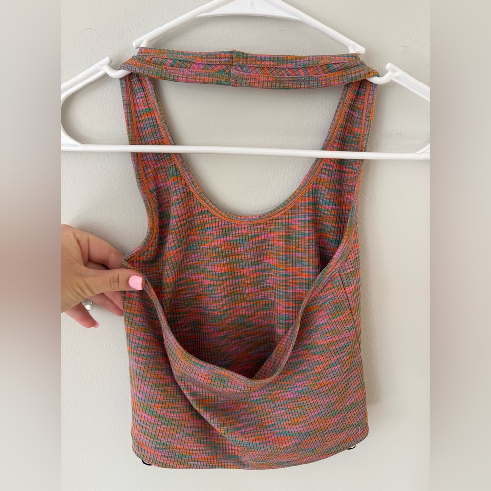 H&M Multicolor Ribbed Racerback Tank — Orange, Pink, Green - Picture 2 of 3